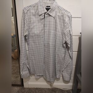 Men's shirt light blue and grey checks